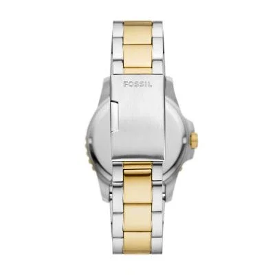 Fossil Blue Dive Three-Hand Date Two-Tone Stainless Steel Watch Fossil Blue Dive Three-Hand Date Two-Tone Stainless Steel Watch
