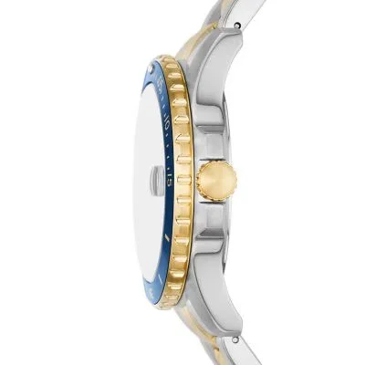 Fossil Blue Dive Three-Hand Date Two-Tone Stainless Steel Watch Fossil Blue Dive Three-Hand Date Two-Tone Stainless Steel Watch
