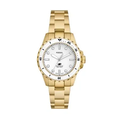 Fossil Blue Dive Three-Hand Gold-Tone Stainless Steel Watch Fossil Blue Dive Three-Hand Gold-Tone Stainless Steel Watch