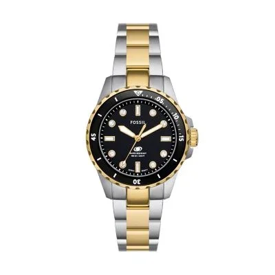 Fossil Blue Dive Three-Hand Two-Tone Stainless Steel Watch Fossil Blue Dive Three-Hand Two-Tone Stainless Steel Watch