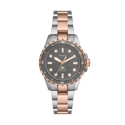 Fossil Blue Dive Three-Hand Two-Tone Stainless Steel Watch Fossil Blue Dive Three-Hand Two-Tone Stainless Steel Watch
