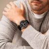 Fossil Blue GMT Black Silicone Watch