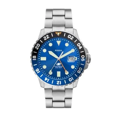 Fossil Blue GMT Stainless Steel Watch Fossil Blue GMT Stainless Steel Watch