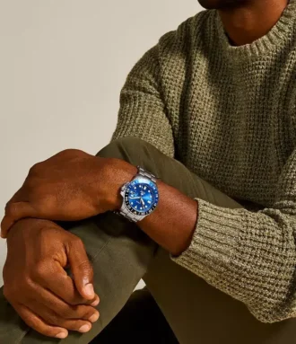 Fossil Blue GMT Stainless Steel Watch