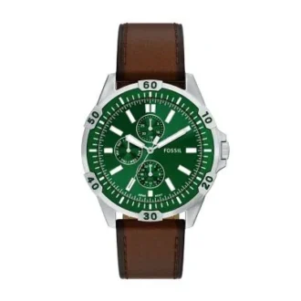 Garrett Multifunction Brown Leather Watch
