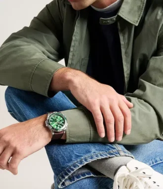 Garrett Multifunction Brown Leather Watch
