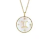 Gemini Sutton Zodiac Gold-Tone Stainless Steel White Mother-of-Pearl Pendant Necklace Gemini Sutton Zodiac Gold-Tone Stainless Steel White Mother-of-Pearl Pendant Necklace
