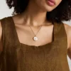 Gemini Sutton Zodiac Gold-Tone Stainless Steel White Mother-of-Pearl Pendant Necklace Gemini Sutton Zodiac Gold-Tone Stainless Steel White Mother-of-Pearl Pendant Necklace