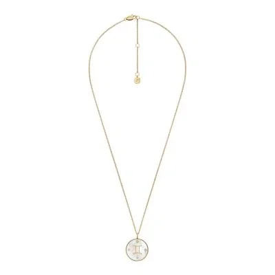 Gemini Sutton Zodiac Gold-Tone Stainless Steel White Mother-of-Pearl Pendant Necklace Gemini Sutton Zodiac Gold-Tone Stainless Steel White Mother-of-Pearl Pendant Necklace