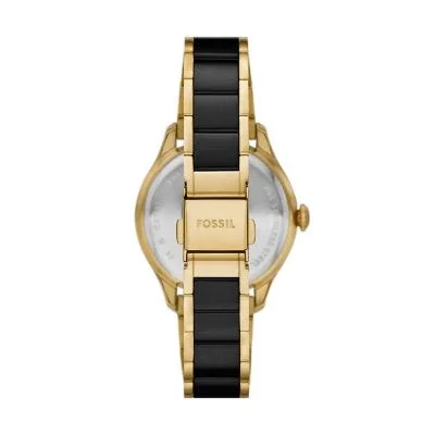 Gilmore Three-Hand Date Gold-Tone and Black Ceramic Watch Gilmore Three-Hand Date Gold-Tone and Black Ceramic Watch