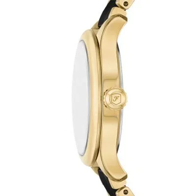 Gilmore Three-Hand Date Gold-Tone and Black Ceramic Watch Gilmore Three-Hand Date Gold-Tone and Black Ceramic Watch