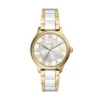 Gilmore Three-Hand Date Gold-Tone and White Ceramic Watch Gilmore Three-Hand Date Gold-Tone and White Ceramic Watch