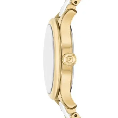 Gilmore Three-Hand Date Gold-Tone and White Ceramic Watch Gilmore Three-Hand Date Gold-Tone and White Ceramic Watch