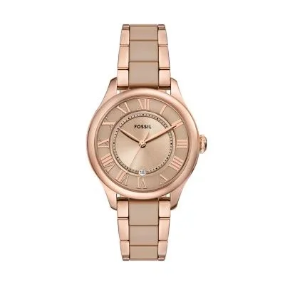Gilmore Three-Hand Date Rose Gold-Tone and Brown Ceramic Watch Gilmore Three-Hand Date Rose Gold-Tone and Brown Ceramic Watch