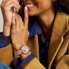 Gilmore Three-Hand Date Rose Gold-Tone and Brown Ceramic Watch Gilmore Three-Hand Date Rose Gold-Tone and Brown Ceramic Watch