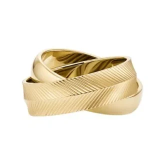 Harlow Interlocking Links Gold-Tone Stainless Steel Band Ring