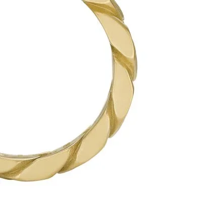 Harlow Linear Texture Chain Gold-Tone Stainless Steel Band Ring Harlow Linear Texture Chain Gold-Tone Stainless Steel Band Ring