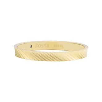 Harlow Linear Texture Gold-Tone Stainless Steel Band Ring