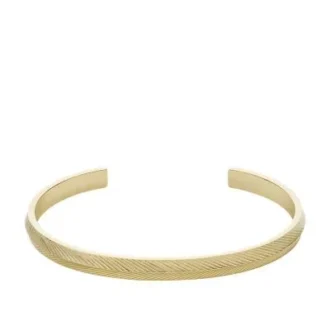 Harlow Linear Texture Gold-Tone Stainless Steel Bangle Bracelet
