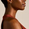 Harlow Linear Texture Gold-Tone Stainless Steel Hoop Earrings Harlow Linear Texture Gold-Tone Stainless Steel Hoop Earrings