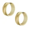 Harlow Linear Texture Gold-Tone Stainless Steel Hoop Earrings Harlow Linear Texture Gold-Tone Stainless Steel Hoop Earrings