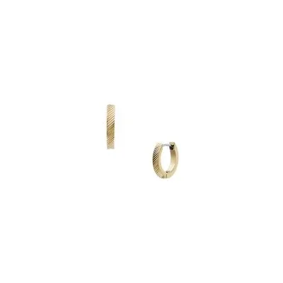 Harlow Linear Texture Gold-Tone Stainless Steel Hoop Earrings Harlow Linear Texture Gold-Tone Stainless Steel Hoop Earrings