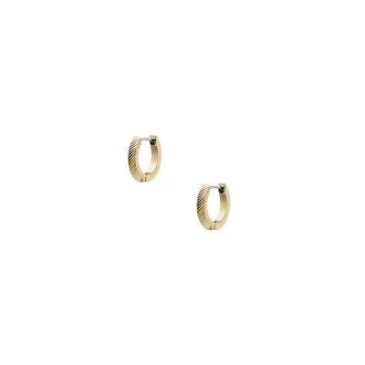 Harlow Linear Texture Gold-Tone Stainless Steel Hoop Earrings Harlow Linear Texture Gold-Tone Stainless Steel Hoop Earrings