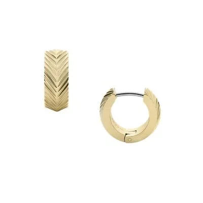 Harlow Linear Texture Gold-Tone Stainless Steel Huggie Hoop Earrings Harlow Linear Texture Gold-Tone Stainless Steel Huggie Hoop Earrings