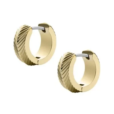 Harlow Linear Texture Gold-Tone Stainless Steel Huggie Hoop Earrings Harlow Linear Texture Gold-Tone Stainless Steel Huggie Hoop Earrings