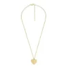 Harlow Linear Texture Heart Gold-Tone Stainless Steel Pendant Necklace Harlow Linear Texture Heart Gold-Tone Stainless Steel Pendant Necklace