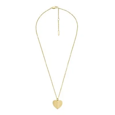 Harlow Linear Texture Heart Gold-Tone Stainless Steel Pendant Necklace Harlow Linear Texture Heart Gold-Tone Stainless Steel Pendant Necklace
