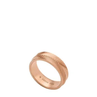 Harlow Linear Texture Rose Gold-Tone Stainless Steel Band Ring Harlow Linear Texture Rose Gold-Tone Stainless Steel Band Ring