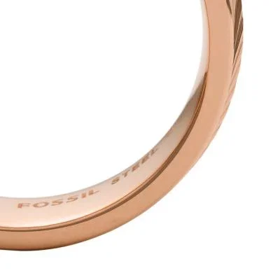 Harlow Linear Texture Rose Gold-Tone Stainless Steel Band Ring Harlow Linear Texture Rose Gold-Tone Stainless Steel Band Ring