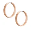 Harlow Linear Texture Rose Gold-Tone Stainless Steel Hoop Earrings Harlow Linear Texture Rose Gold-Tone Stainless Steel Hoop Earrings
