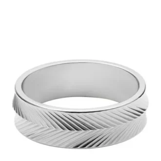 Harlow Linear Texture Stainless Steel Band Ring