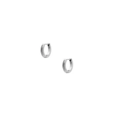 Harlow Linear Texture Stainless Steel Hoop Earrings Harlow Linear Texture Stainless Steel Hoop Earrings