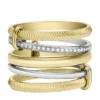 Harlow Linear Texture Two-Tone Stainless Steel Prestack Ring Harlow Linear Texture Two-Tone Stainless Steel Prestack Ring