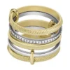 Harlow Linear Texture Two-Tone Stainless Steel Prestack Ring Harlow Linear Texture Two-Tone Stainless Steel Prestack Ring