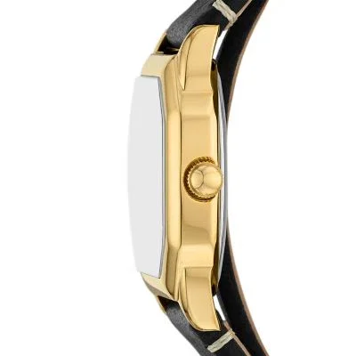 Harlow Three-Hand Black Leather Watch Harlow Three-Hand Black Leather Watch