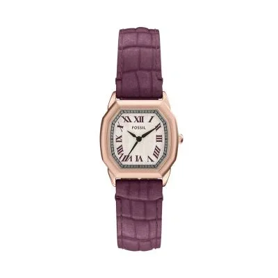 Harlow Three-Hand Burgundy Croco Leather Watch Harlow Three-Hand Burgundy Croco Leather Watch