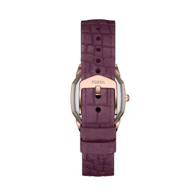 Harlow Three-Hand Burgundy Croco Leather Watch Harlow Three-Hand Burgundy Croco Leather Watch