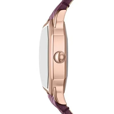 Harlow Three-Hand Burgundy Croco Leather Watch Harlow Three-Hand Burgundy Croco Leather Watch