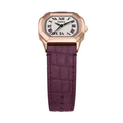 Harlow Three-Hand Burgundy Croco Leather Watch Harlow Three-Hand Burgundy Croco Leather Watch