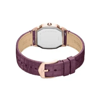 Harlow Three-Hand Burgundy Croco Leather Watch Harlow Three-Hand Burgundy Croco Leather Watch