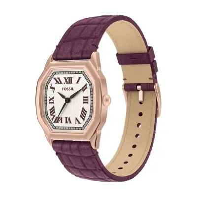 Harlow Three-Hand Burgundy Croco Leather Watch Harlow Three-Hand Burgundy Croco Leather Watch