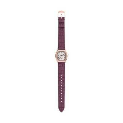 Harlow Three-Hand Burgundy Croco Leather Watch Harlow Three-Hand Burgundy Croco Leather Watch