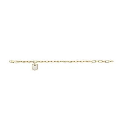 Heritage Crest Mother-of-Pearl Gold-Tone Brass Chain Bracelet Heritage Crest Mother-of-Pearl Gold-Tone Brass Chain Bracelet