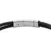Heritage D-Link Black Leather Bracelet Heritage D-Link Black Leather Bracelet