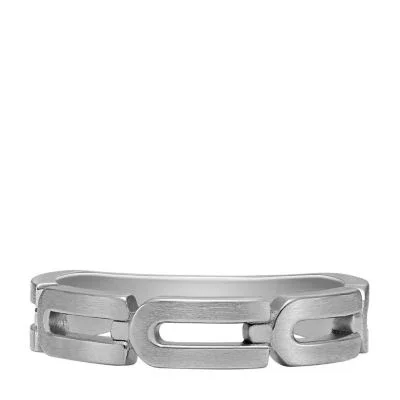 Heritage D-Link Chain Stainless Steel Band Ring Heritage D-Link Chain Stainless Steel Band Ring