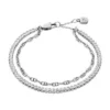 Heritage D-Link Glitz Silver-Tone Brass Chain Tennis Bracelet Heritage D-Link Glitz Silver-Tone Brass Chain Tennis Bracelet